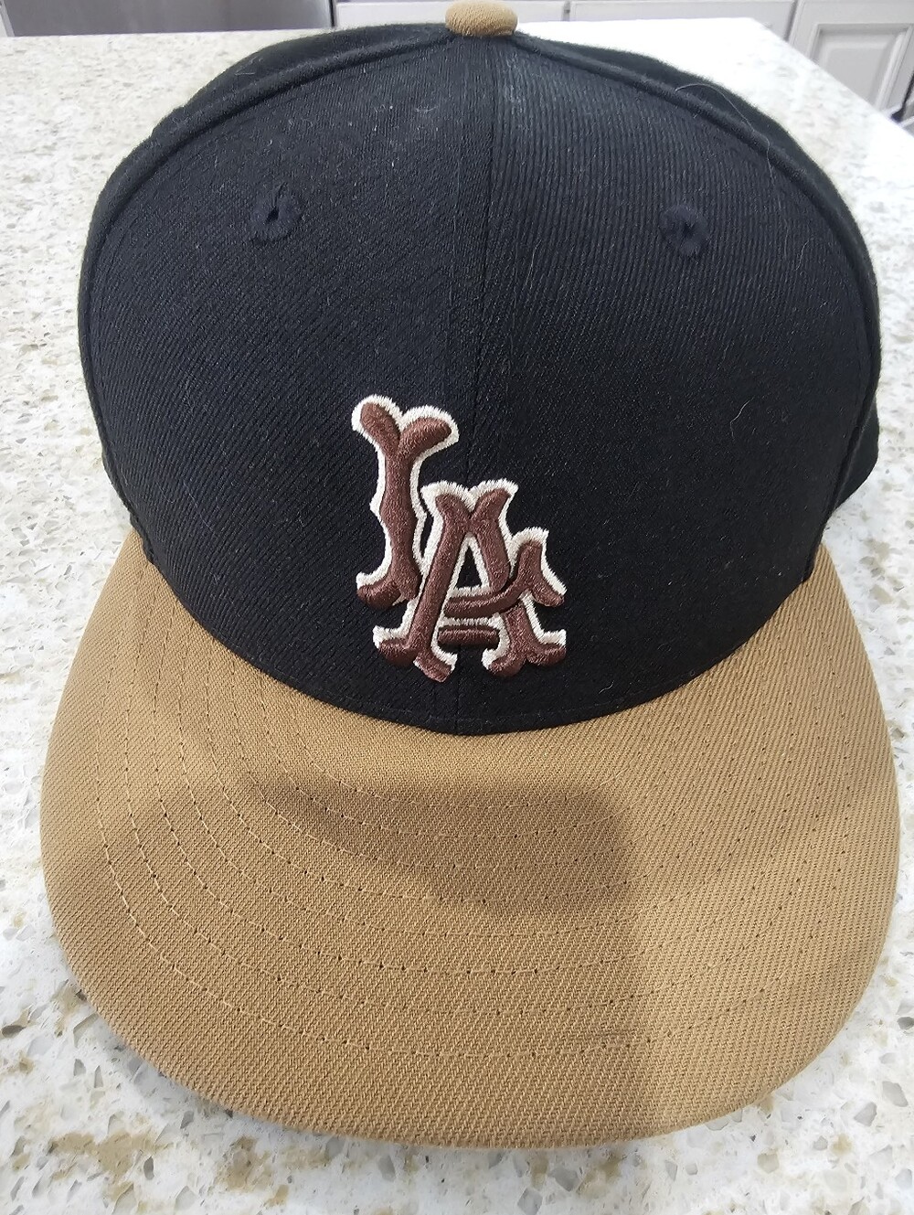 Men's New Era Snap Back Black and Tan Baseball Cap